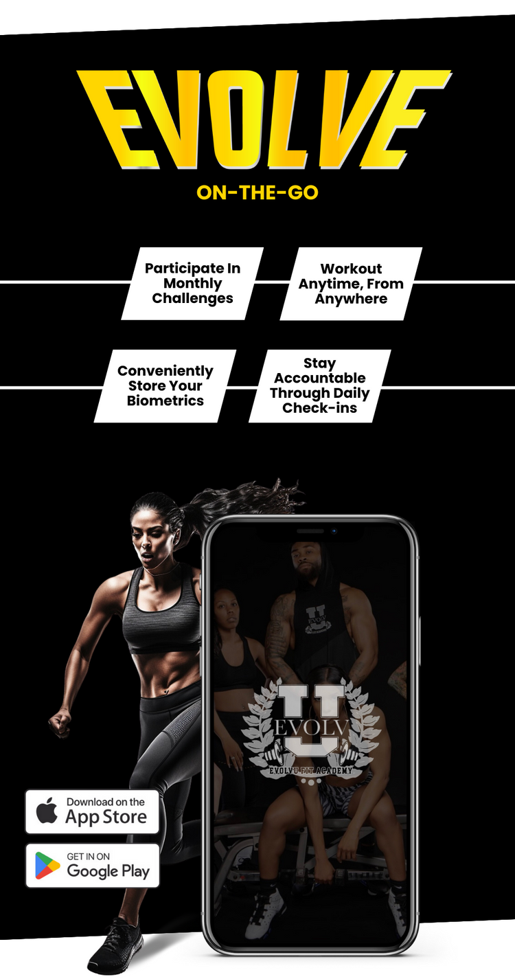 Evolve on the go with our fitness app. Participate In Monthly Challenges. Conveniently Store Your Biometrics. Stay Accountable Through Daily Check-ins. Workout Anytime, From Anywhere.